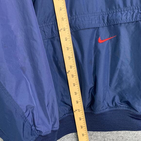 Vintage Nike check Navy Pullover Jacket Windbreaker Mens Size XXL VTG Zip Pocket - Picture 6 of 10